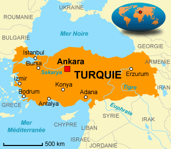 turquie carte du monde