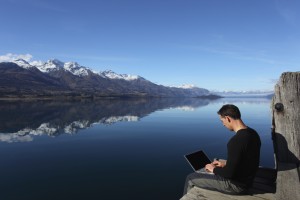 Digital nomad dans la nature